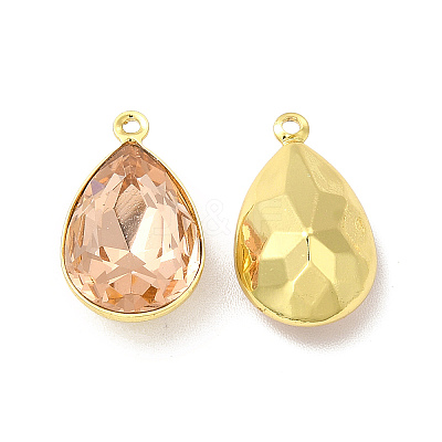 Rack Plating Brass Glass Pendants KK-A177-22G-04-1