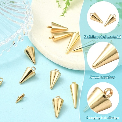 15Pcs 3 Styles 201 Stainless Steel Pendants STAS-YW0002-70-1