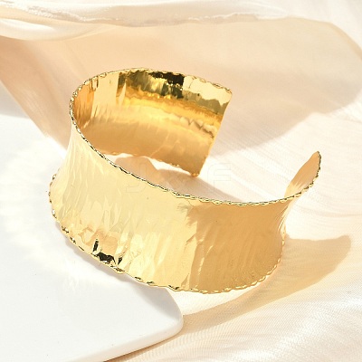 Brass Cuff Bangles for Women BJEW-A038-01A-G-1