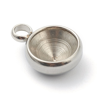 Tarnish Resistant 202 Stainless Steel Pendant Rhinestone Settings STAS-F266-24P-1