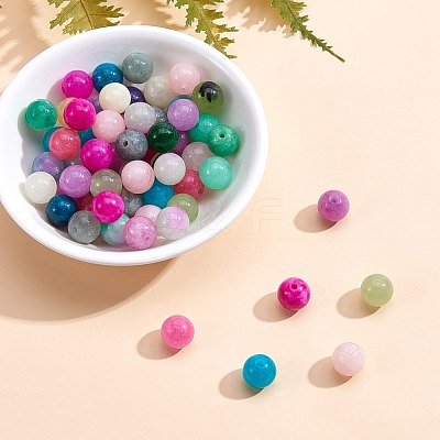 150Pcs 15 Style Dyed Natural White Jade Round Beads G-SZ0001-08-1