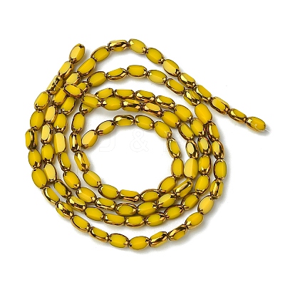 2 Strands Electroplate Opaque Color Glass Beads Strands EGLA-YW0005-26F-1