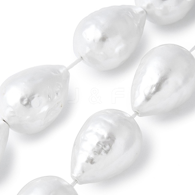 Electroplated Shell Pearl Beads Strands BSHE-F013-13-01-1