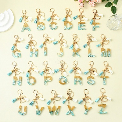 Transparent Epoxy Resin Pendant Keychains KEYC-FS00022-26-1
