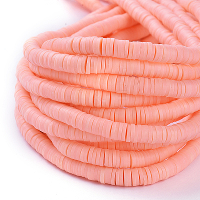 Flat Round Handmade Polymer Clay Beads CLAY-R067-6.0mm-18-1