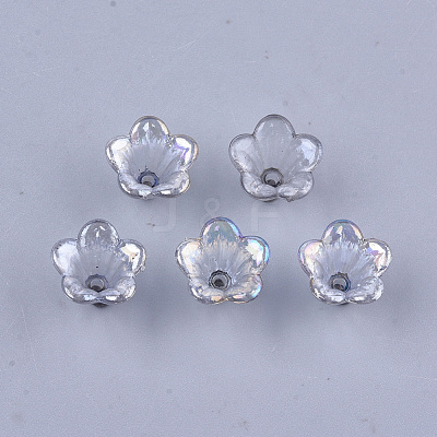 Transparent Acrylic Bead Caps TACR-T007-04-1