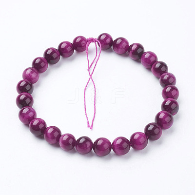 Natural Rose Tiger Eye Beads Strands X-G-G099-8mm-12-1