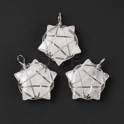 Natural Quartz Crystal Pendants G-D458-07P-06-RS-1