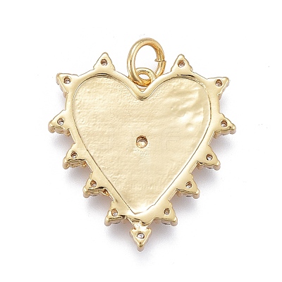 Brass Micro Pave Clear Cubic Zirconia Pendants ZIRC-M108-29-1