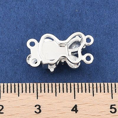 Brass Micro Pave Clear Cubic Zirconia Box Clasps KK-C080-07S-1