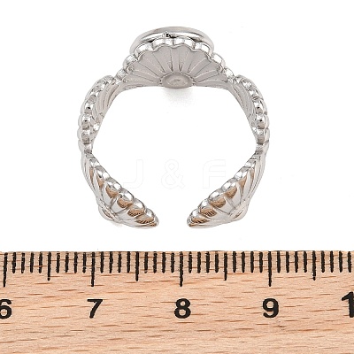 Shell Shape 304 Stainless Steel Cuff Ring Components SA-CBA098D-03P-A-1