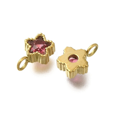 304 Stainless Steel Micro Pave Cubic Zirconia Charms STAS-U027-02G-02-1