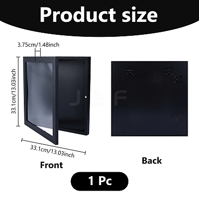 1Pc Wood T Shirt Display Cases with Visible Window Lid ODIS-DC0001-16-1