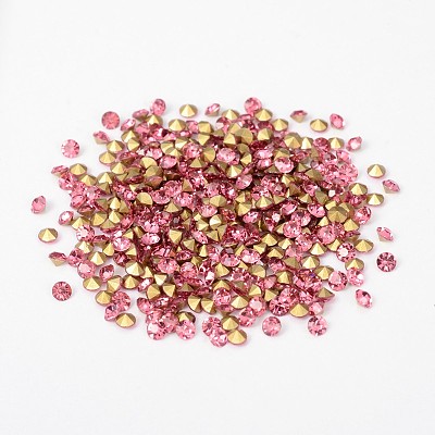 Back Plated Grade A Diamond Glass Pointed Rhinestone X-RGLA-SS28-024-1