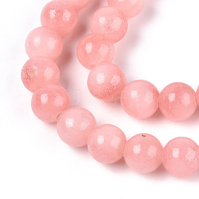 Dyed Natural Mashan Jade Round Beads Strands G-T139-6mm-67B-1