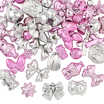 120G Electroplate Opaque Acrylic Beads OACR-SP0001-78B-1
