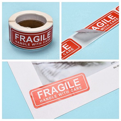 Fragile Stickers Handle with Care Warning Packing Shipping Label DIY-E023-04-1