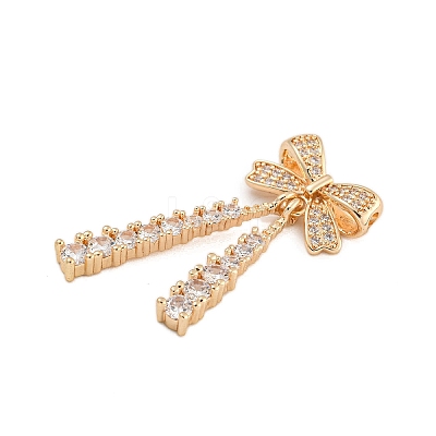 Rack Plating Brass Micro Pave Cubic Zirconia Pendants KK-F876-28KCG-1