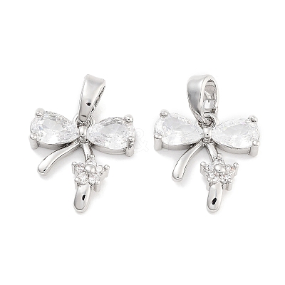 Brass Micro Pave Cubic Zirconia Pendants KK-P271-06P-C-1