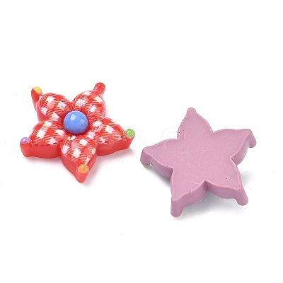 Tartan Pattern Opaque Resin Cabochons CRES-A061-01A-1