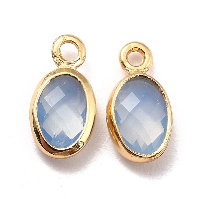 Eco-Friendly Brass with Glass Pendants X-KK-K268-01J-1