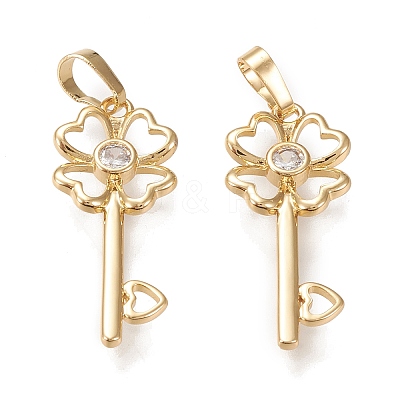 Brass Micro Pave Cubic Zirconia Pendants KK-K246-33G-1