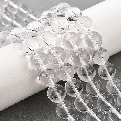 Round Natural Quartz Crystal Bead Strands G-H1648-10mm-01N-AAA-1