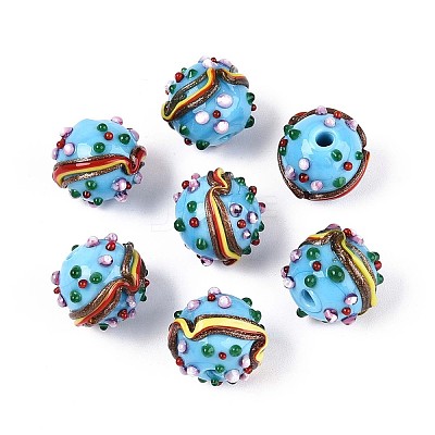 Handmade Lampwork Bumpy Beads LAMP-T022-05D-1