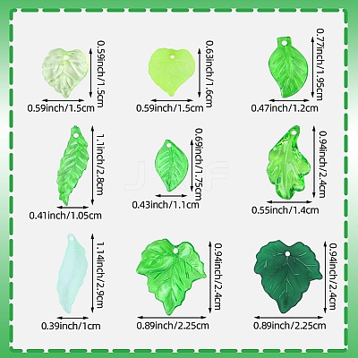 270Pcs 9 Styles Transparent Acrylic Pendant OACR-SZ0001-43-1
