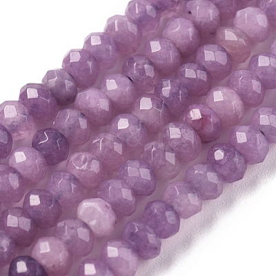 Dyed Natural Malaysia Jade Rondelle Beads Strands X-G-E316-2x4mm-39-1