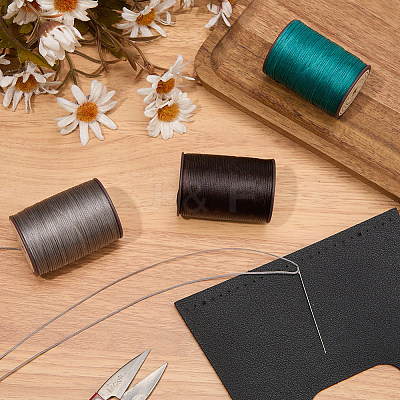3 Roll 3 Colors Flat Waxed Polyester Thread String YC-CL0001-01C-1