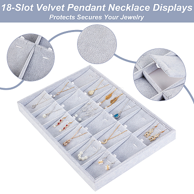 1Pc 18-Slot Velvet Pendant Necklace Displays PDIS-PH0001-05-1