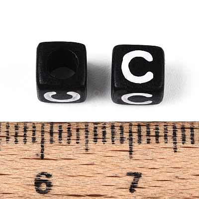 Initial Acrylic Horizontal Hole Beads OACR-ZX006-35C-1