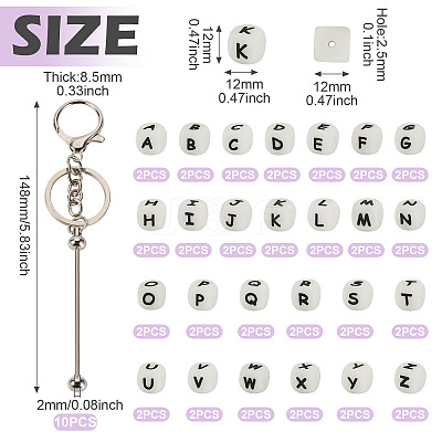 DIY Stainless Steel Beadable Keychain Making Kits KEYC-TA0001-63-1
