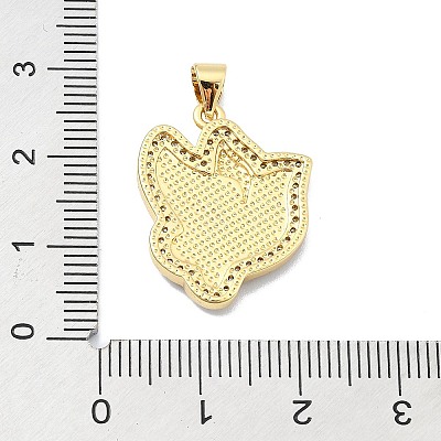 Brass Micro Pave Clear Cubic Zirconia Pendants KK-A221-15B-G-1