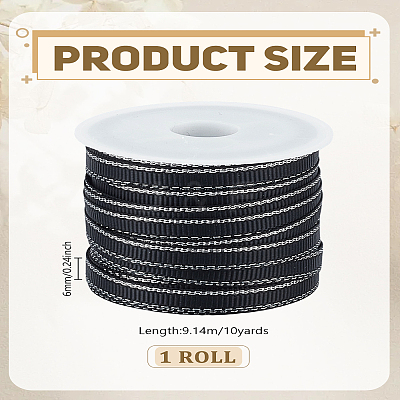 10 Yards Polyester Grosgrain Ribbons for Gift Packing SRIB-LP0001-22A-1