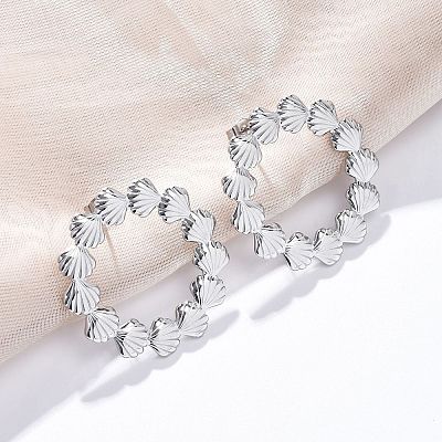 304 Stainless Steel Stud Earrings for Women LS-EJEW-K306-18P-1