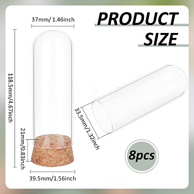 8pcs Glass Dome Cover AJEW-BC0008-25-1