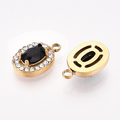 304 Stainless Steel Cubic Zirconia Charms STAS-OY004-01G-02-1