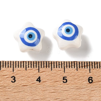 White Base Blue Evil Eye Hand Painted Ceramic Porcelain Beads PR-CBA3F2D-04D-1