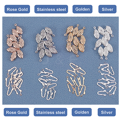 40 Sets 4 Colors 304 Stainless Steel Box Clasps STAS-UN0022-83-1