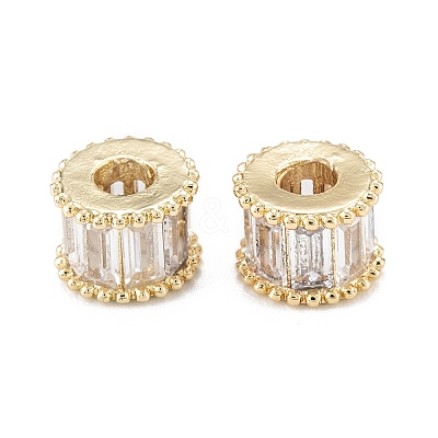 Brass Micro Pave Clear Cubic Zirconia Beads LS-ZIRC-L101-08G-1