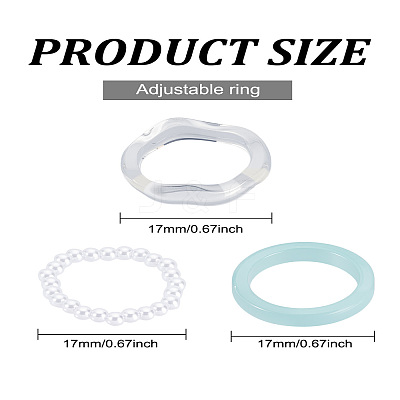 1 Set Acrylic Finger Rings for Women RJEW-LP0008-18B-1