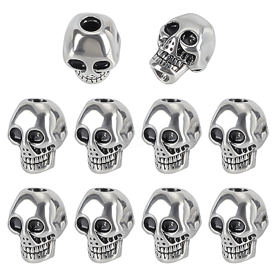 10Pcs 304 Stainless Steel European Beads STAS-ME0002-88-1