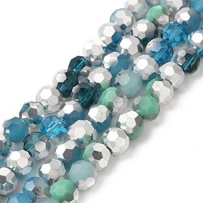 Electroplate Glass Beads Strands EGLA-P048-B02-1