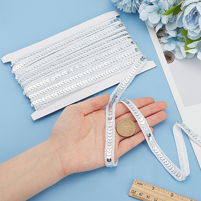 Sparkle Polyester Lace Ribbons OCOR-WH0090-67A-1