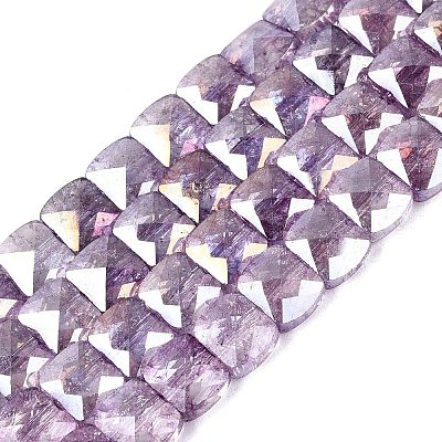Electroplate Transparent Crackle Glass Beads Strands EGLA-Q135-02A-B06-1
