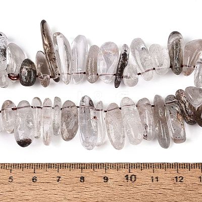 Natural Green Lodolite Quartz/Garden Quartz/Green Phantom Quartz Beads Strands G-N362-16A-01-1