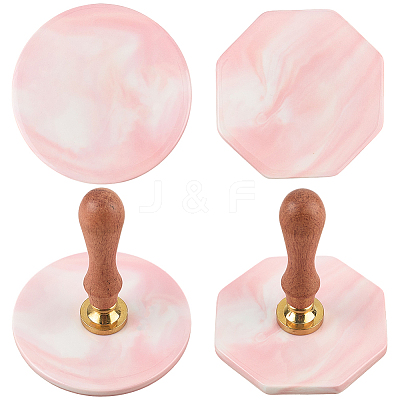 2Pcs 2 Styles Marble Pattern Porcelain Cup Coasters AJEW-CP0009-18C-1
