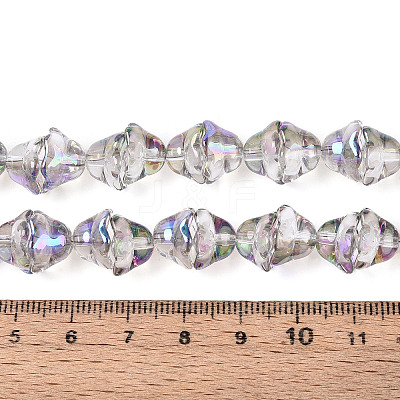Electroplate Transparent Glass Beads Strands EGLA-N020-03I-1